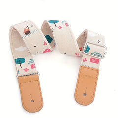 Ukulele Strap Cotton Linen Literary Fan Ukulele Shoulder Strap