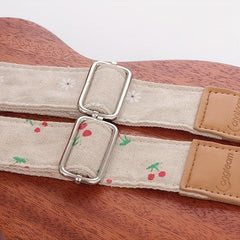 Ukulele Strap Cotton Linen Literary Fan Ukulele Shoulder Strap