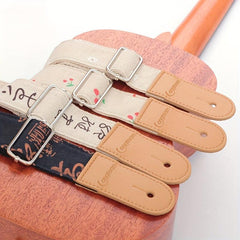Ukulele Strap Cotton Linen Literary Fan Ukulele Shoulder Strap