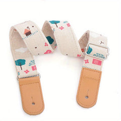 Ukulele Strap Cotton Linen Literary Fan Ukulele Shoulder Strap