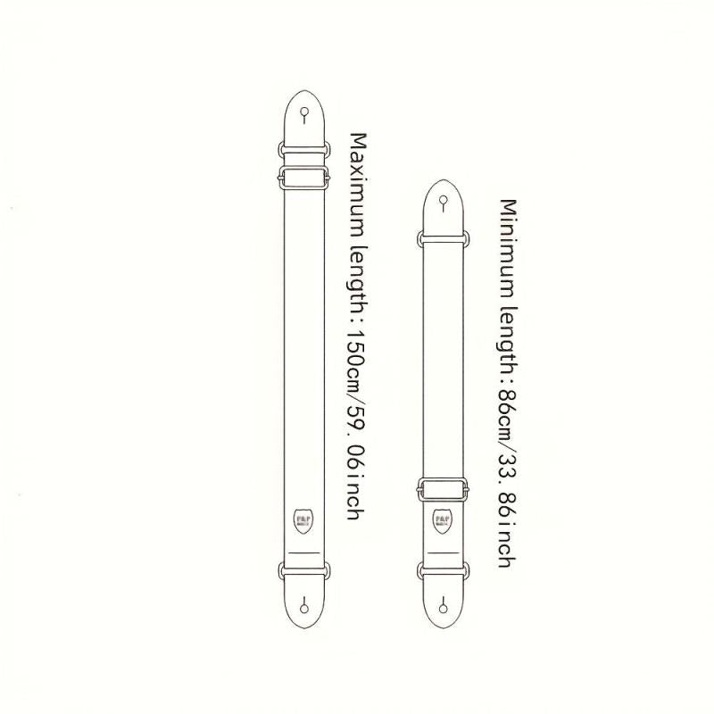 PU Leather Guitar Strap Pattern Strap Fits Acoustic Guitar