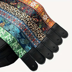 PU Leather Guitar Strap Pattern Strap Fits Acoustic Guitar