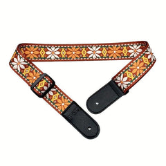 PU Leather Guitar Strap Pattern Strap Fits Acoustic Guitar