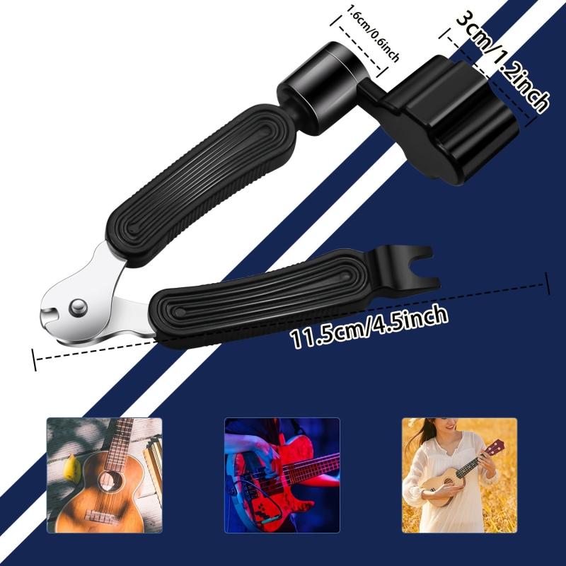 3-in-1 Guitar Repair Tool: String Winder, Cutter & Bridge Pin Puller