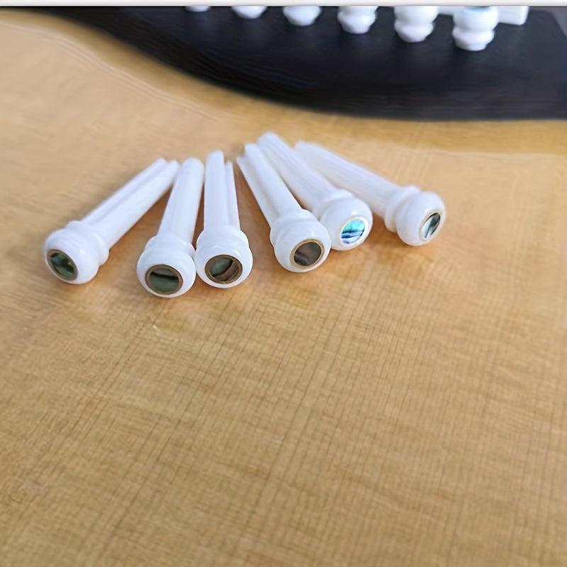 6pcs Copper Inlaid Cow Bone Rings with Green Shell & Guitar Strings