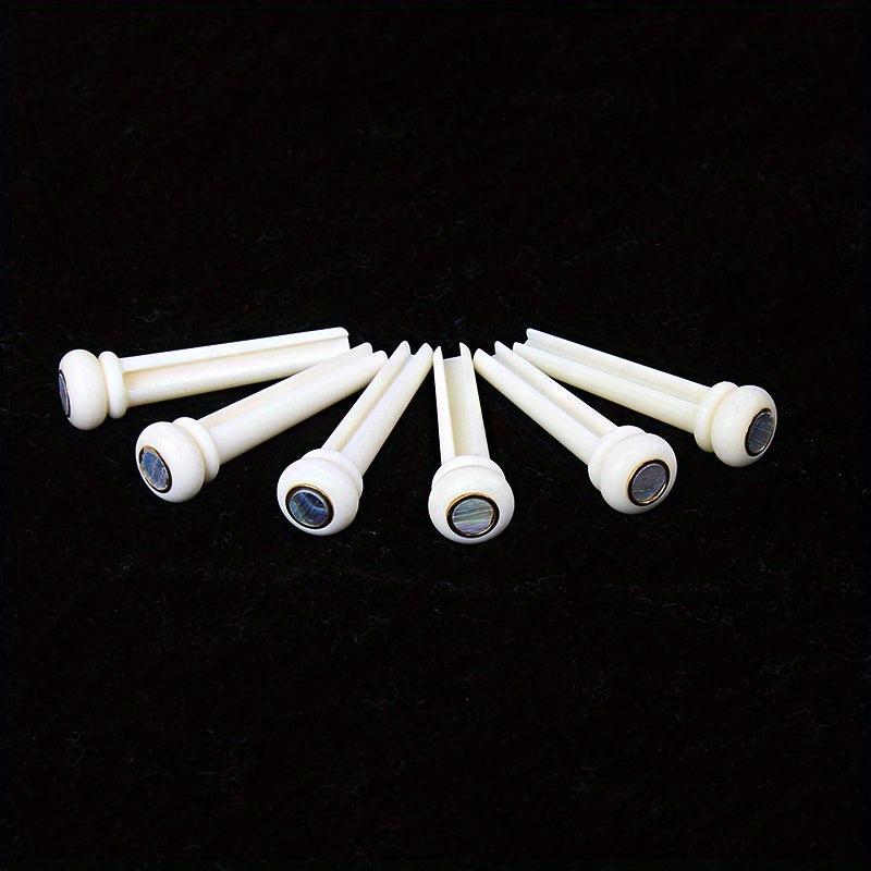 6pcs Copper Inlaid Cow Bone Rings with Green Shell & Guitar Strings