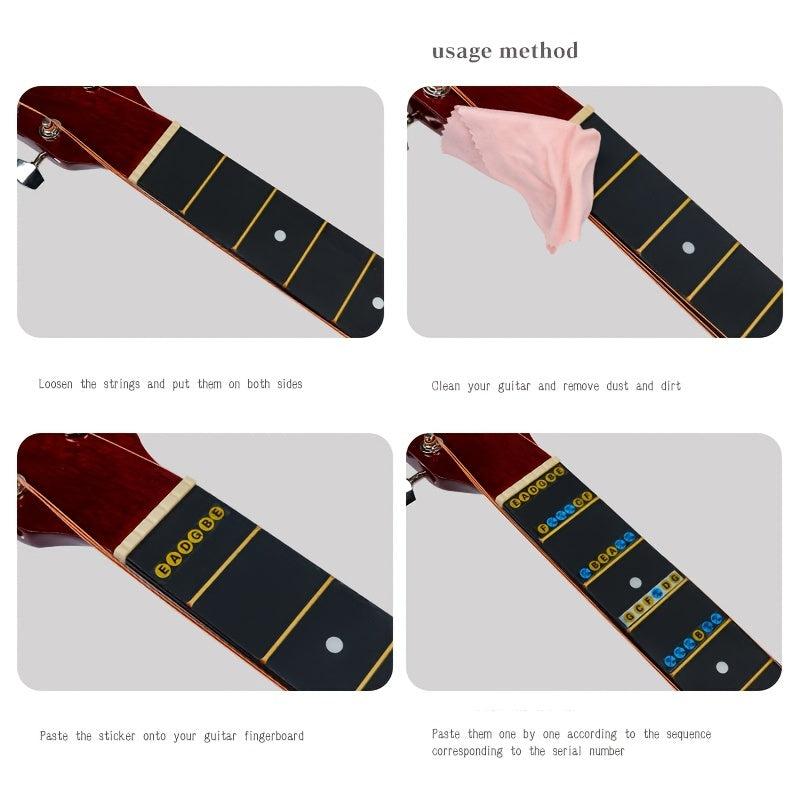 Guitar Fretboard Note Map Sticker - Easy Finger Placement Guide