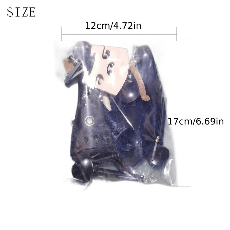 15 Piece Violin Ebony Accessories Set with String Plate Tailpiece Chin Rest