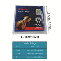 Violin Strings Plated Steel Core Alloy Winding Beginner Practice 1 2 3 4