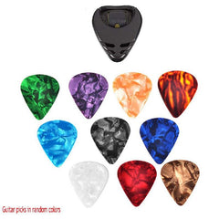 50pc Guitar Pick Set w/ Stick on Holder for Acoustic Electric Bass Ukulele