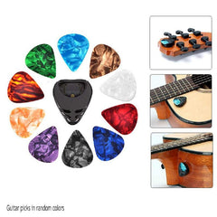 50pc Guitar Pick Set w/ Stick on Holder for Acoustic Electric Bass Ukulele