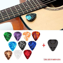 50pc Guitar Pick Set w/ Stick on Holder for Acoustic Electric Bass Ukulele