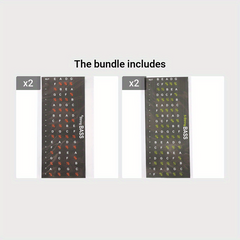 Bass Guitar Scale Sticker Set - Learn Notes, Chords, Scales Easily