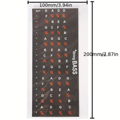 Bass Guitar Scale Sticker Set - Learn Notes, Chords, Scales Easily