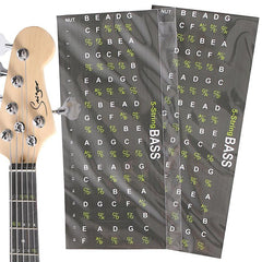 Bass Guitar Scale Sticker Set - Learn Notes, Chords, Scales Easily