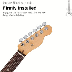 6pcs Enclosed Wooden Guitar Knobs Metal String Tuning Knobs 3 Left 3 Right