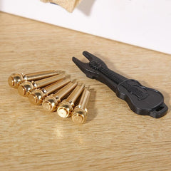 6pcs Brass Guitar Bridge Pins Set with Puller for String Replacement