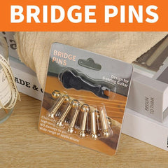 6pcs Brass Guitar Bridge Pins Set with Puller for String Replacement