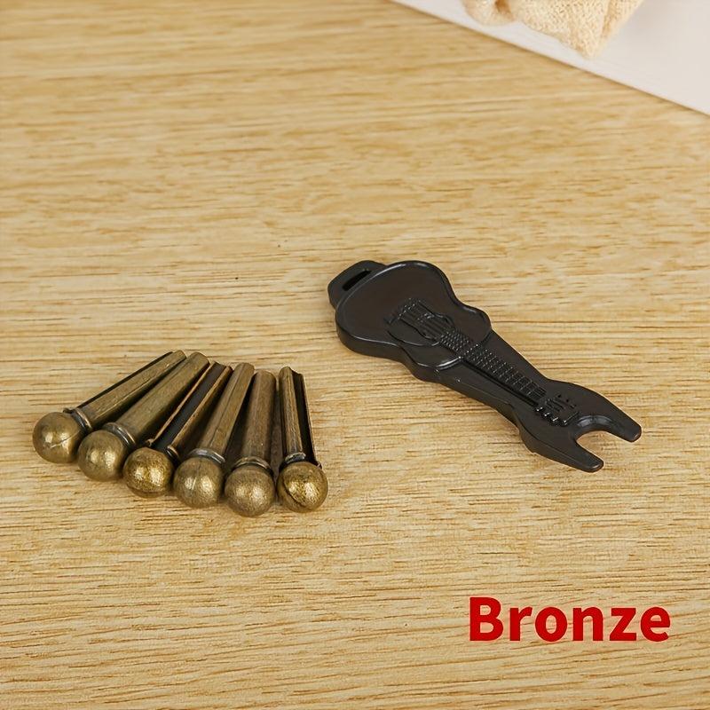 6pcs Guitar Bridge Pins String Pins Nail Remover Set