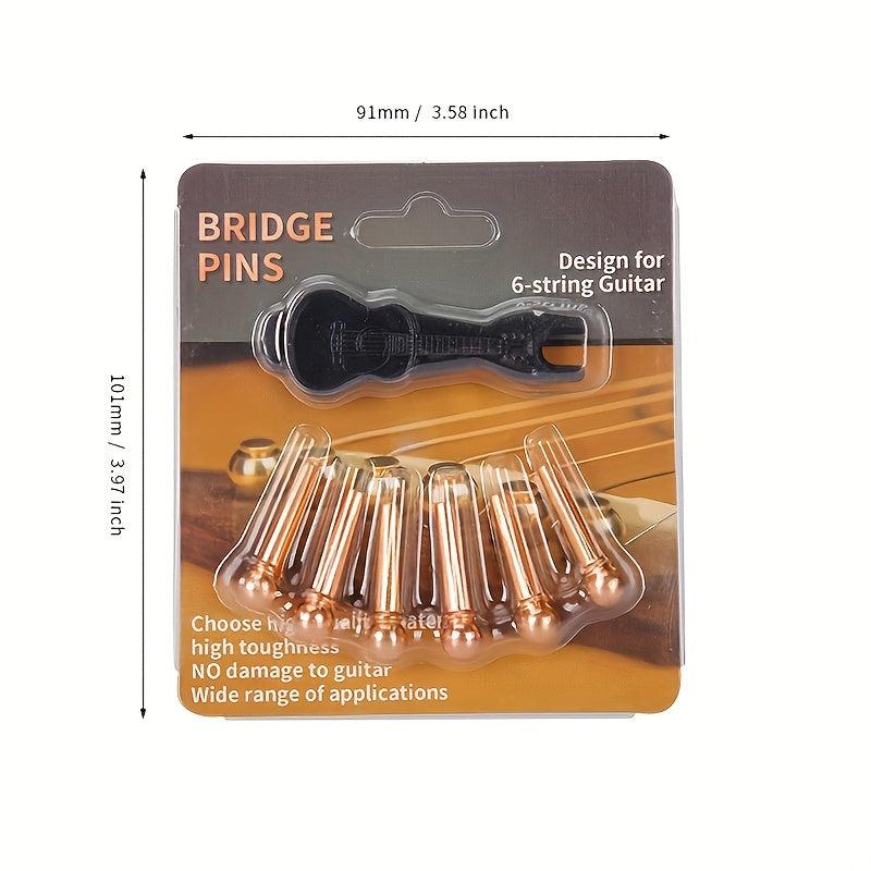 6pcs Guitar Bridge Pins String Pins Nail Remover Set