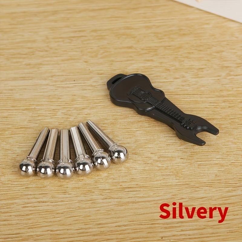 6pcs Guitar Bridge Pins String Pins Nail Remover Set