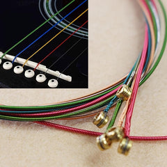6 Pack Colorful Folk Loose Steel Guitar Strings for Wood Guitars