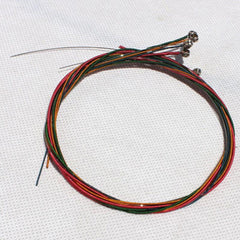 6 Pack Colorful Folk Loose Steel Guitar Strings for Wood Guitars