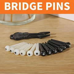 13pcs Guitar Bridge Pins Set with ABS Bass Pins & Puller