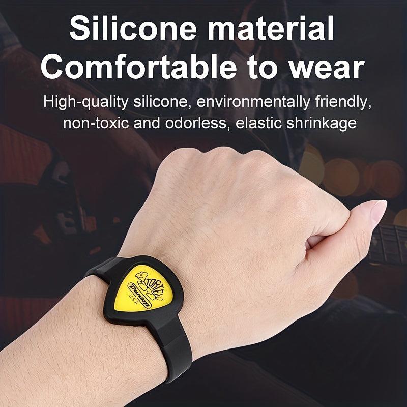 1pc Guitar Pick Sleeve Hand Ring Silicone Compact Pick Box