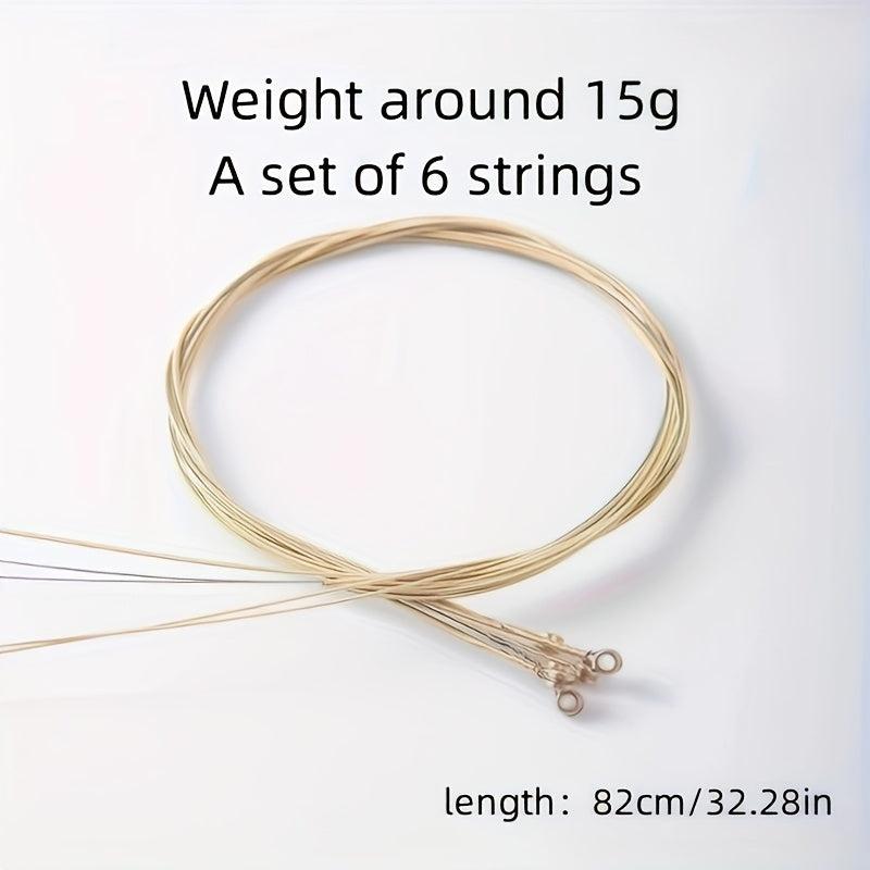 6-Piece Rust Resistant Brass and Red Copper Guitar Strings Set