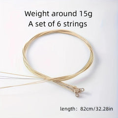 6-Piece Rust Resistant Brass and Red Copper Guitar Strings Set