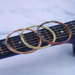 6-Piece Rust Resistant Brass and Red Copper Guitar Strings Set