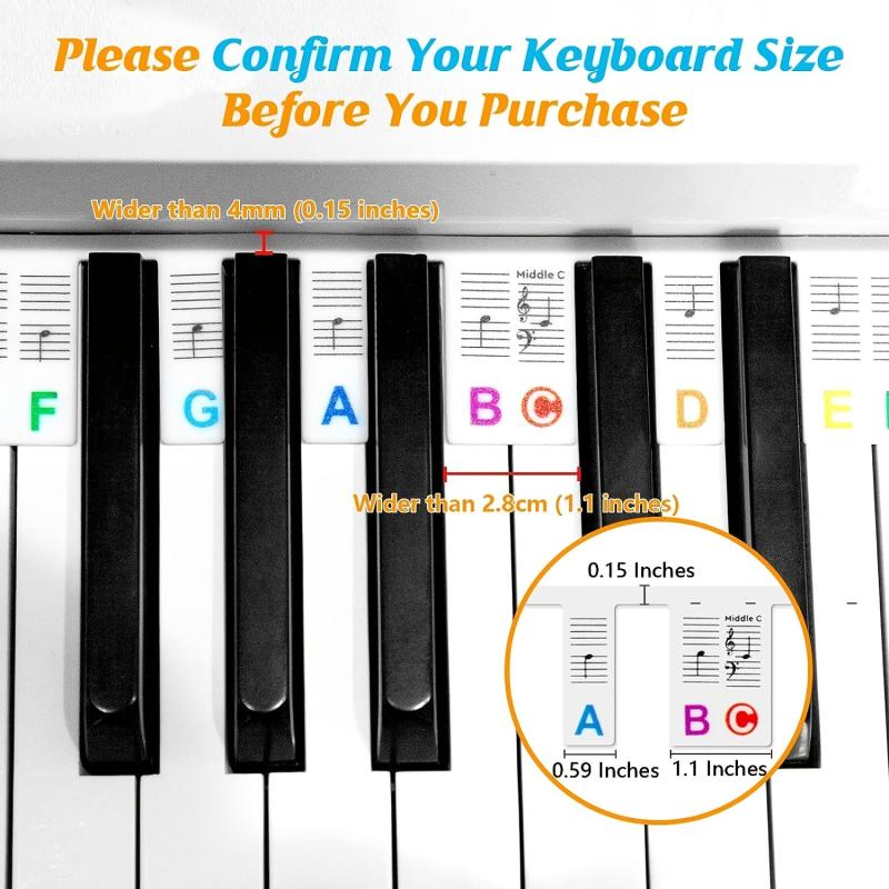 Piano Key Labels 88 61Key Silicone Stickers Guide For Beginners