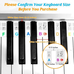 Piano Key Labels 88 61Key Silicone Stickers Guide For Beginners