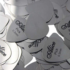 10pcs Silvery Guitar Picks 0.3mm Thin Durable Bass Ukelele