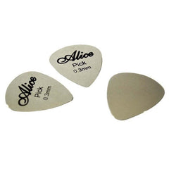 10pcs Silvery Guitar Picks 0.3mm Thin Durable Bass Ukelele