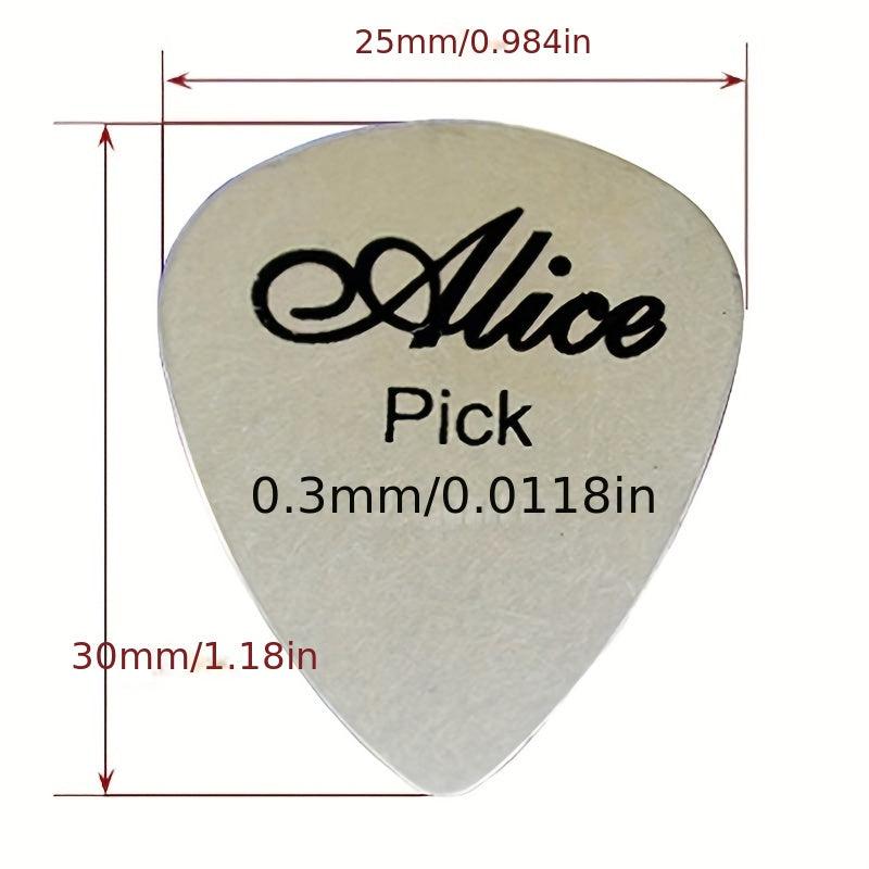 10pcs Silvery Guitar Picks 0.3mm Thin Durable Bass Ukelele