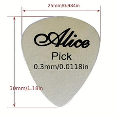 10pcs Silvery Guitar Picks 0.3mm Thin Durable Bass Ukelele