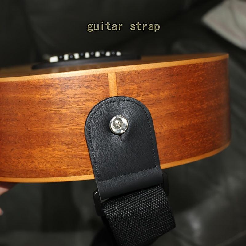 Guitar Strap PU Leather & Canvas Webbing Wear Resistant Adjustable Range