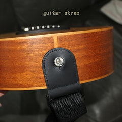 Guitar Strap PU Leather & Canvas Webbing Wear Resistant Adjustable Range