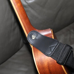 Guitar Strap PU Leather & Canvas Webbing Wear Resistant Adjustable Range