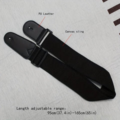 Guitar Strap PU Leather & Canvas Webbing Wear Resistant Adjustable Range