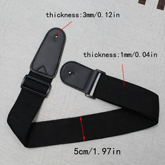 Guitar Strap PU Leather & Canvas Webbing Wear Resistant Adjustable Range