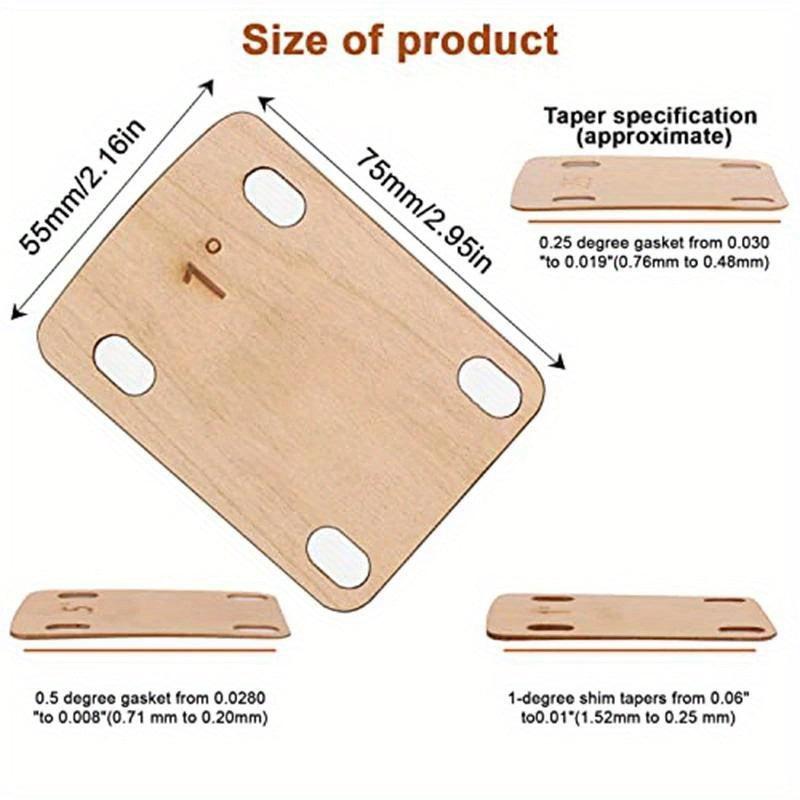 3pcs Guitar Neck Shims 0.25 0.5 1 Degree Guitar Neck Plate Tool