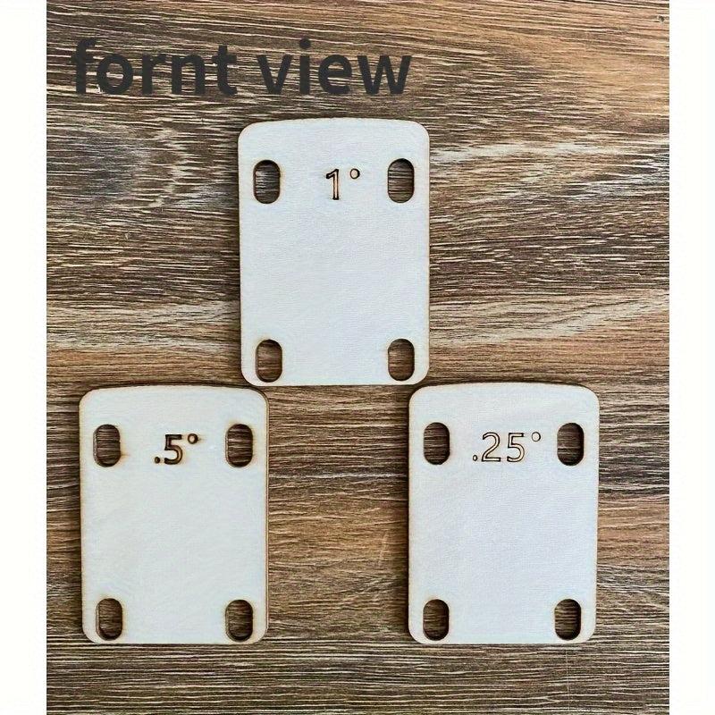 3pcs Guitar Neck Shims 0.25 0.5 1 Degree Guitar Neck Plate Tool