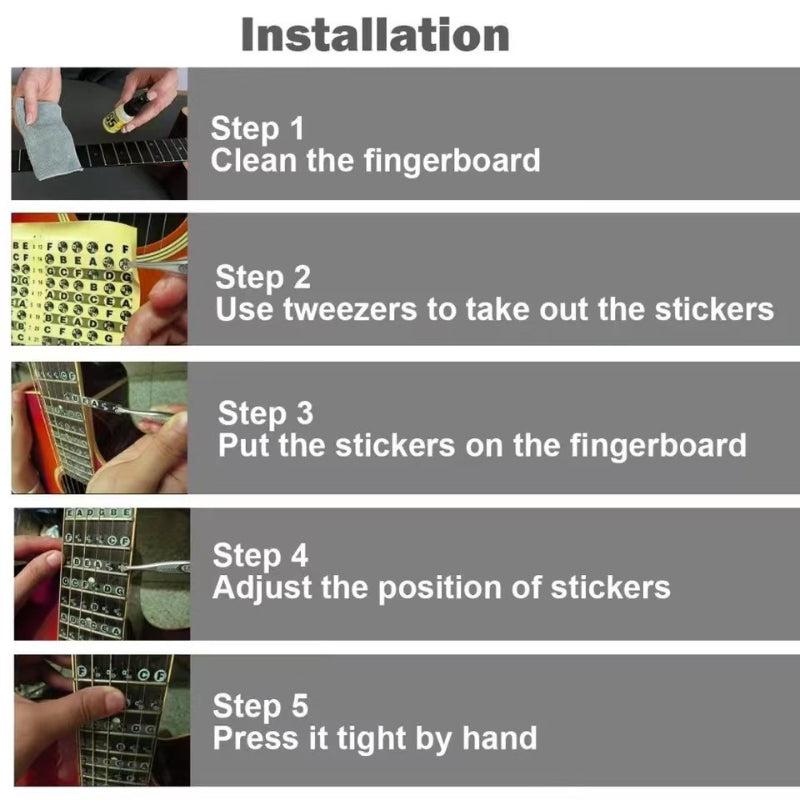 Ukulele Fingerboard Stickers Note Scale Stickers