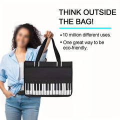Piano Keys Handbag Waterproof Nylon Cloth Women Casual Shoulder Bag