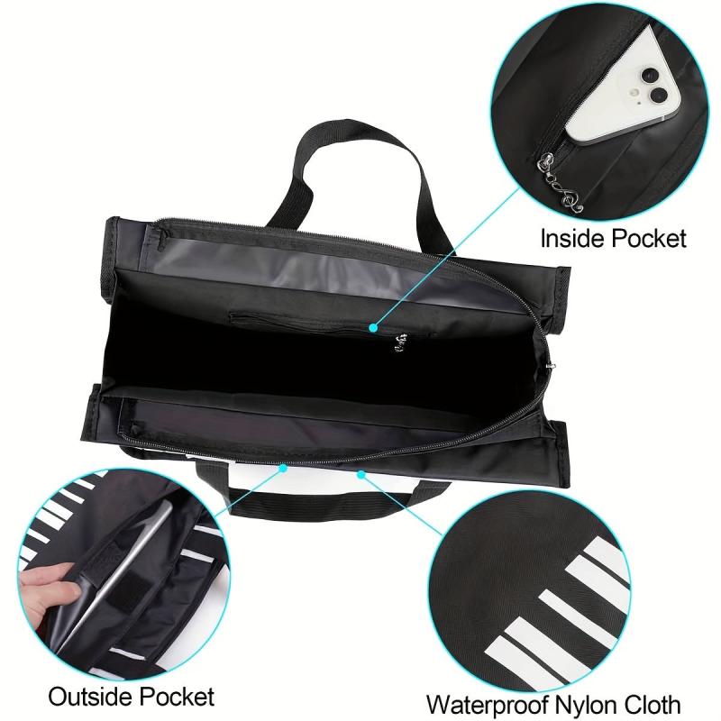 Piano Keys Handbag Waterproof Nylon Cloth Women Casual Shoulder Bag