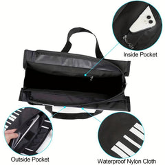 Piano Keys Handbag Waterproof Nylon Cloth Women Casual Shoulder Bag