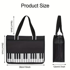 Piano Keys Handbag Waterproof Nylon Cloth Women Casual Shoulder Bag